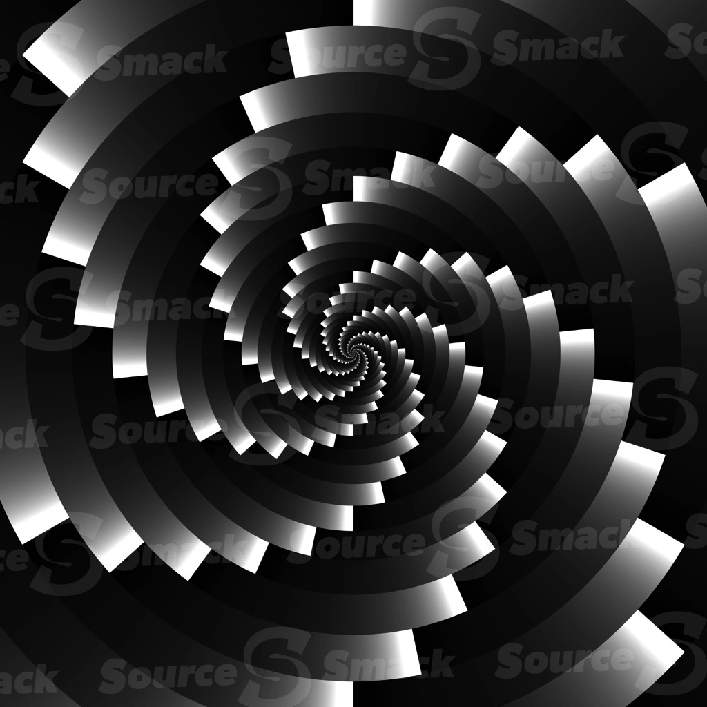 A geometric expanding greyscale spiral