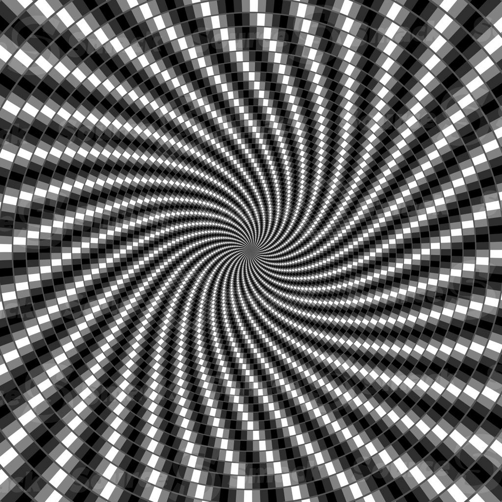 A geometric expanding greyscale spiral