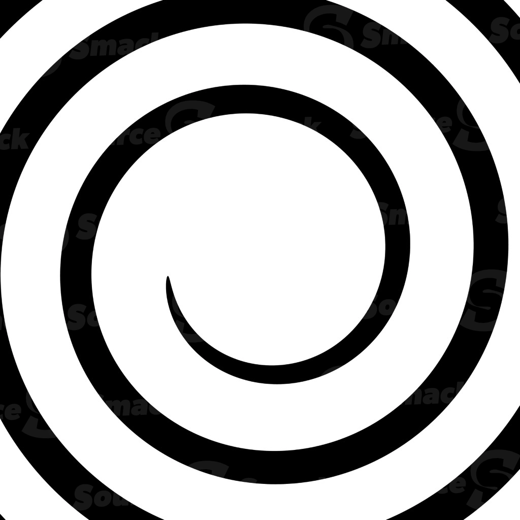Black and white swirl design from the middle out
