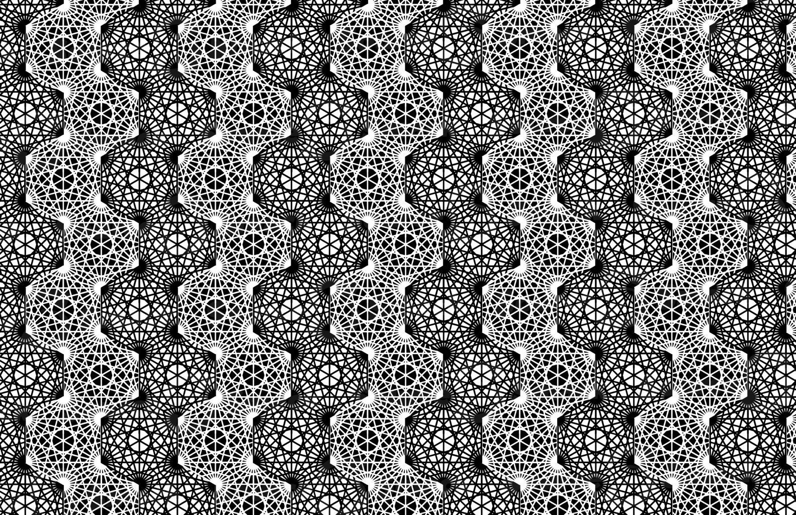 A pattern of spiked hexagons linked together