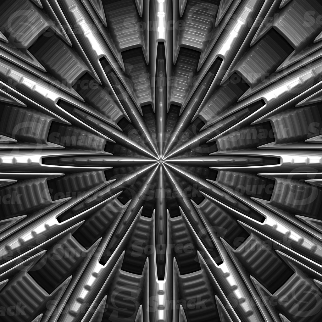 A metal expanding machined greyscale burst
