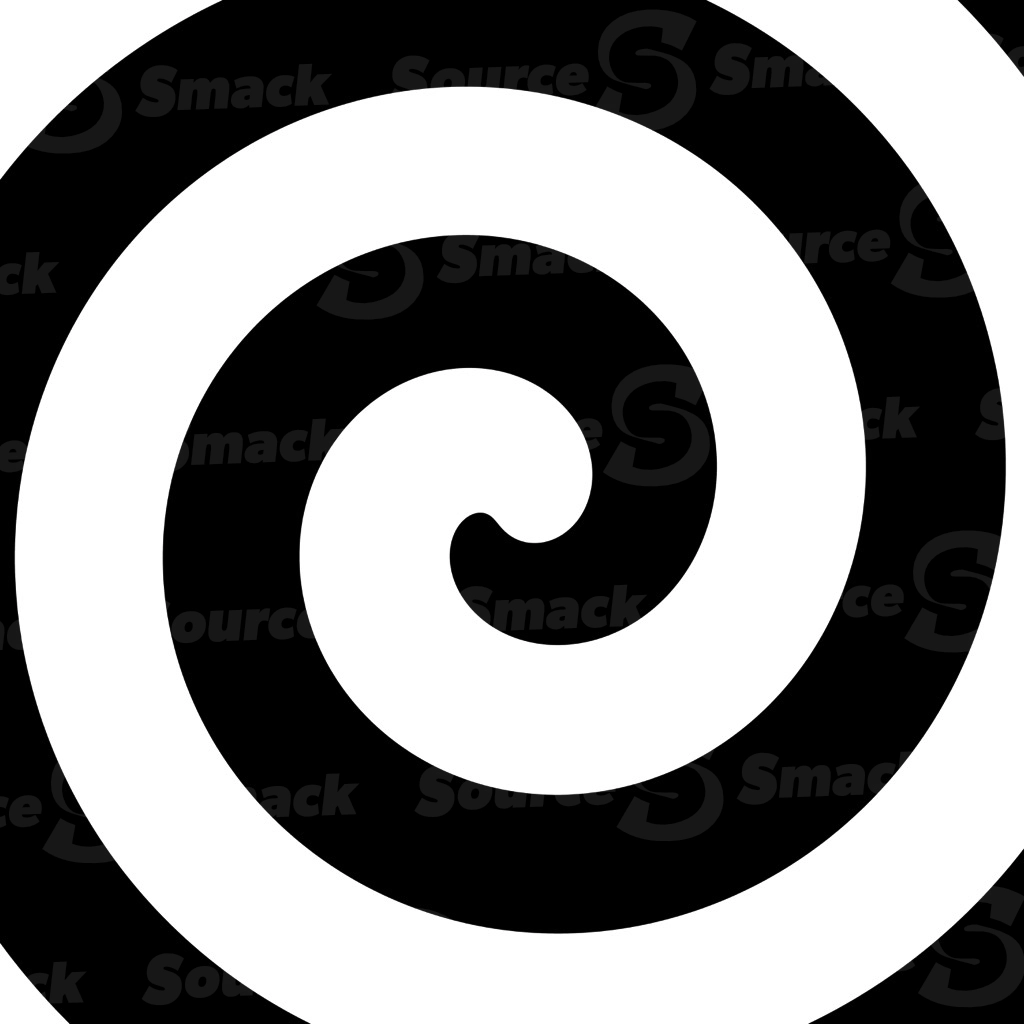 Black and white swirl design from the middle out