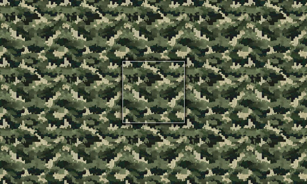 A seamless tile of a camouflage fabric pattern