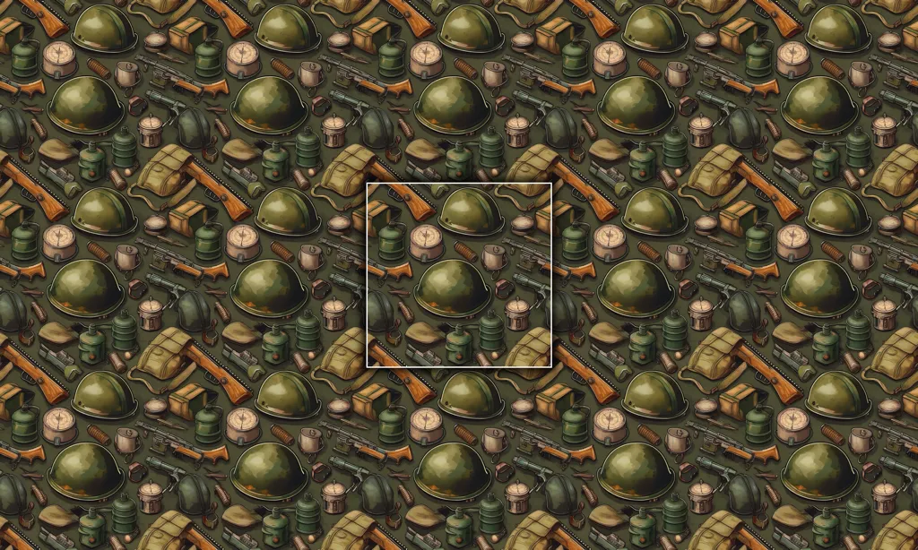 Seamless tile of war objects