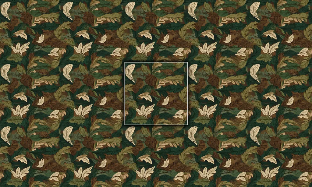 A seamless tile of a camouflage fabric pattern