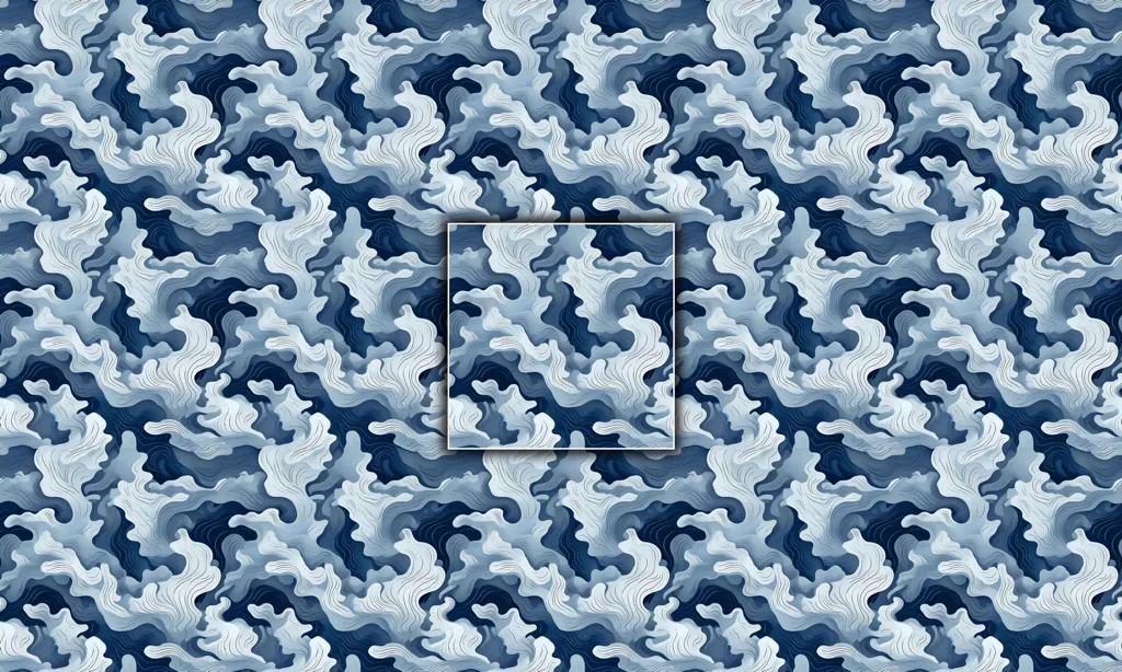 A seamless tile of a camouflage fabric pattern