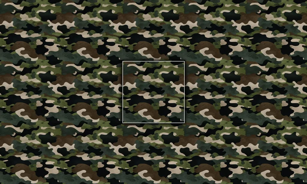 A seamless tile of a camouflage fabric pattern