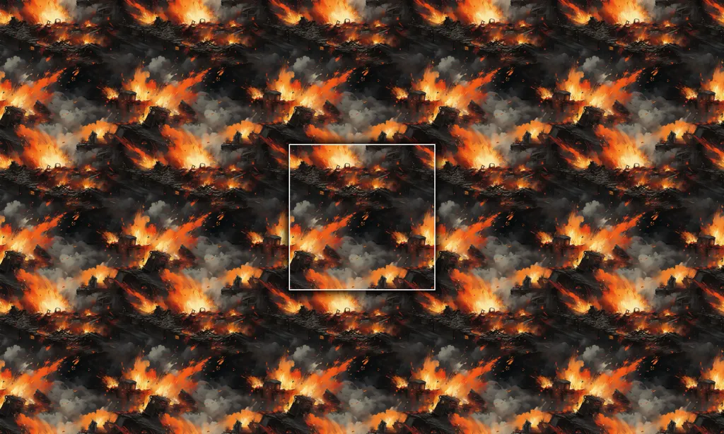 A oil painted war combat seamless tile