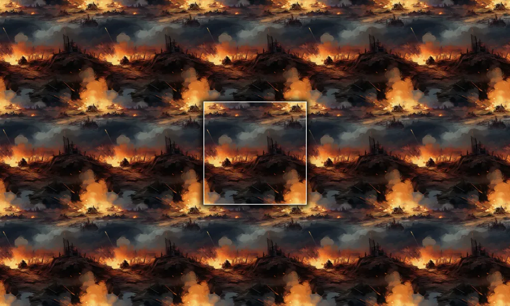 A oil painted war combat seamless tile