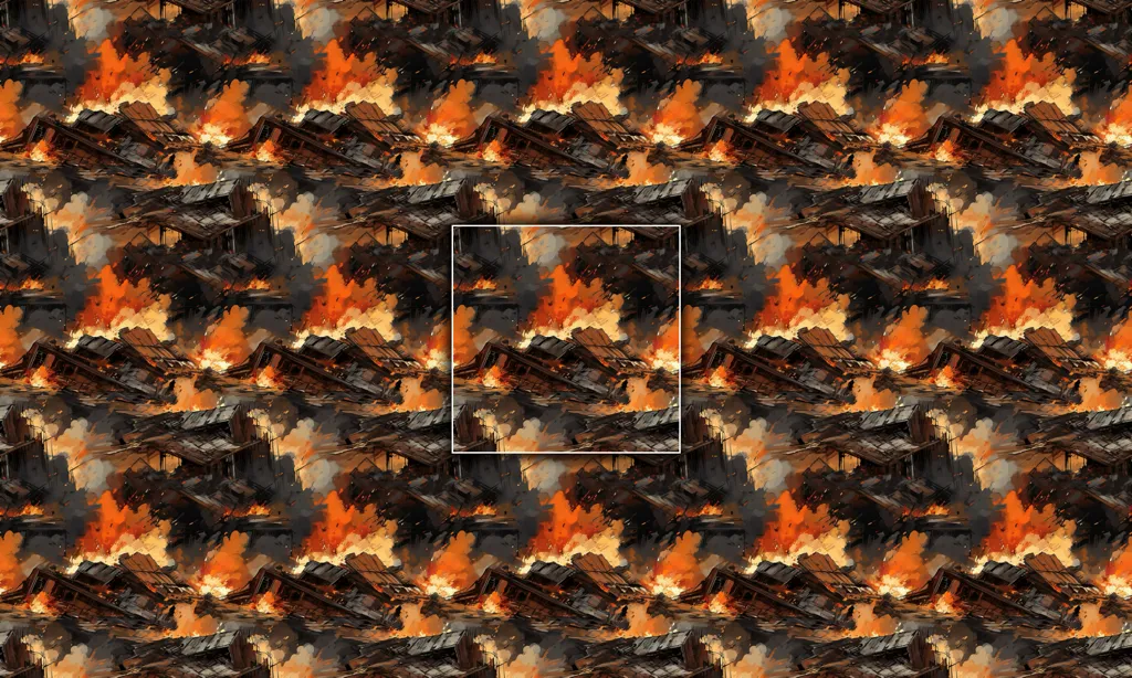 A oil painted war combat seamless tile