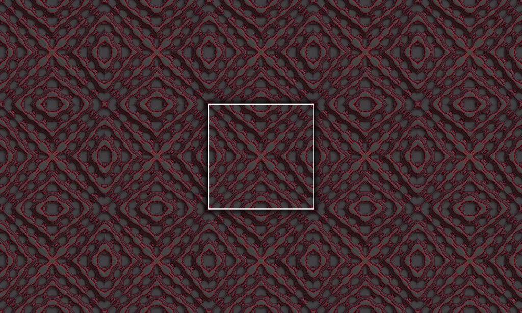 A sharp 3D kaleidoscope pattern sliced into a mirror pattern