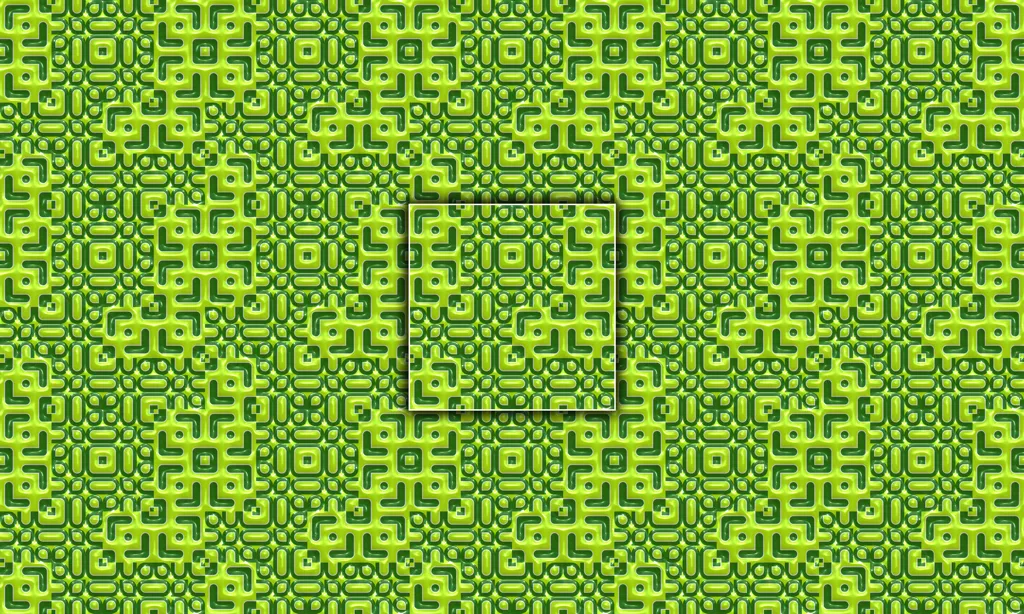 A bright colored 3D alien abstracted character pattern