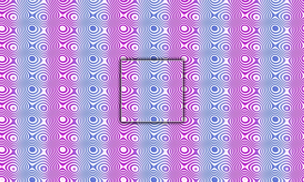 A colorful geometric mosaic kaleidoscope in a mirrored pattern