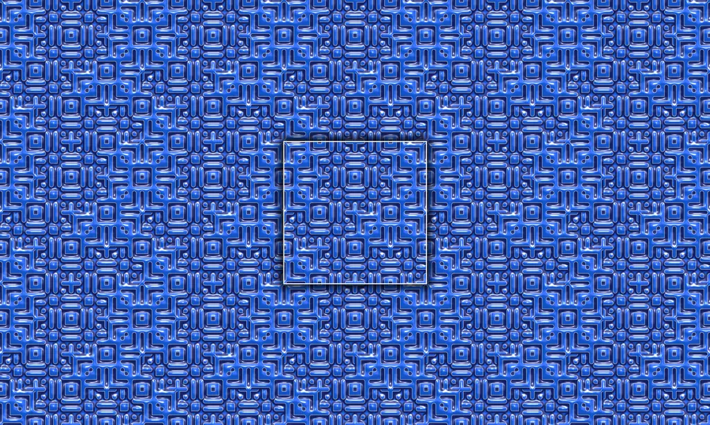 A bright colored 3D alien abstracted character pattern