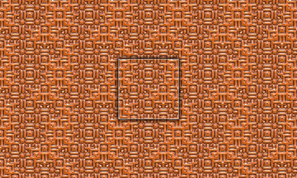 A bright colored 3D alien abstracted character pattern