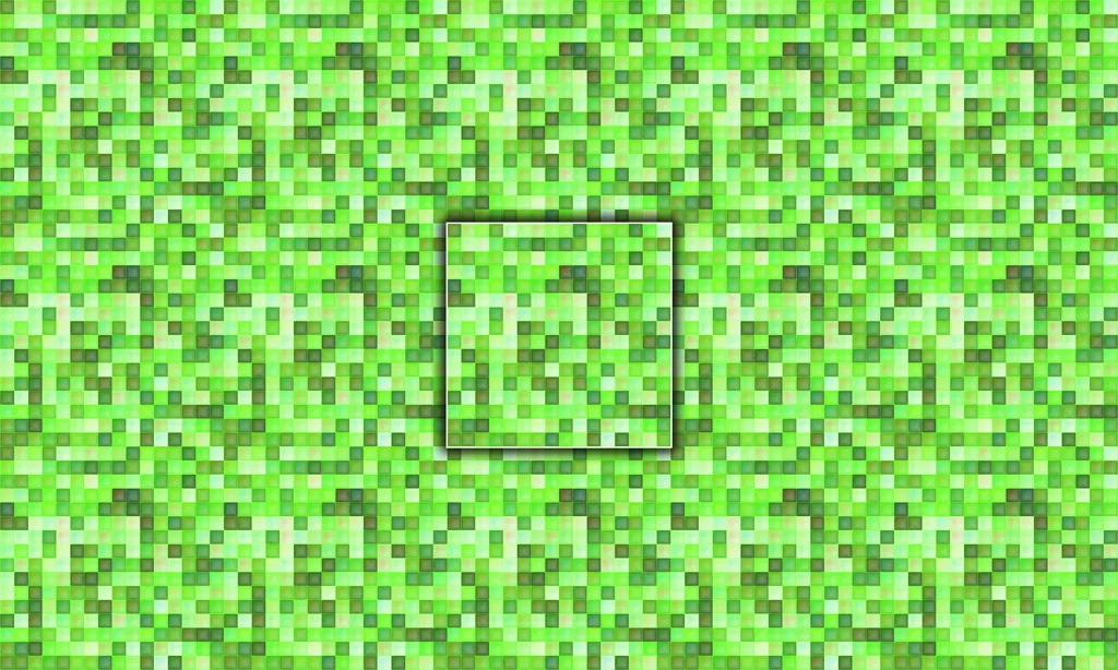 A micro painted pillowed effect stitched together in a monochromatic complementary color palette