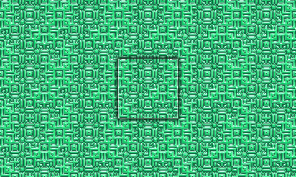 A bright colored 3D alien abstracted character pattern