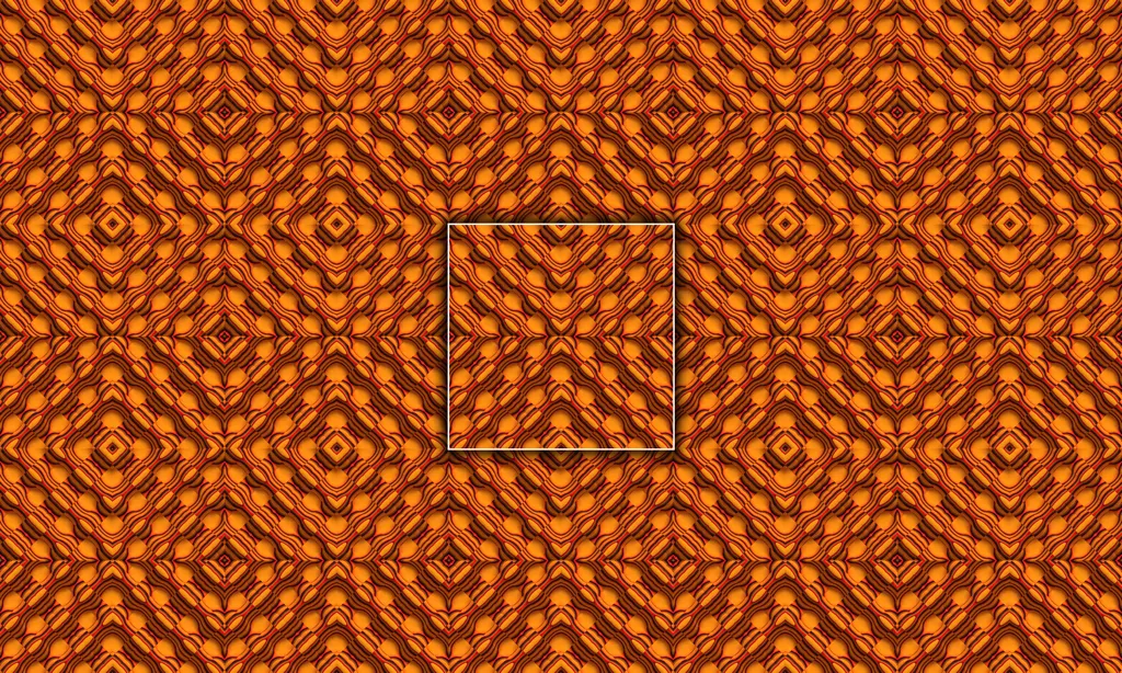 A sharp 3D kaleidoscope pattern sliced into a mirror pattern