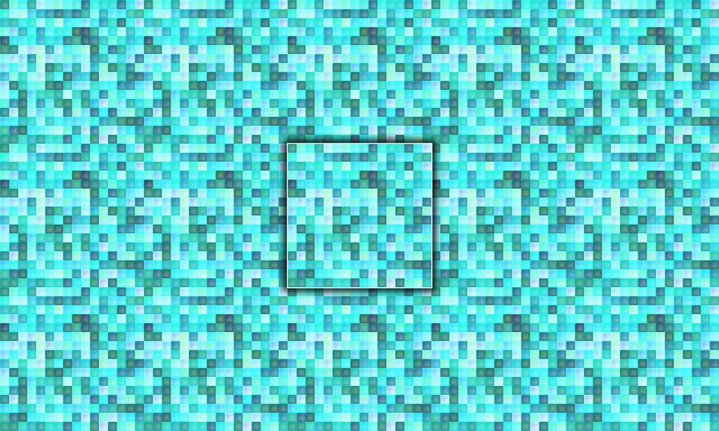 A micro painted pillowed effect stitched together in a monochromatic complementary color palette