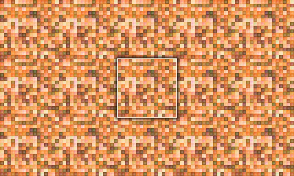 A micro painted pillowed effect stitched together in a monochromatic complementary color palette