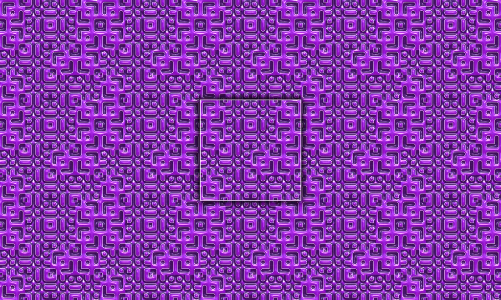 A bright colored 3D alien abstracted character pattern