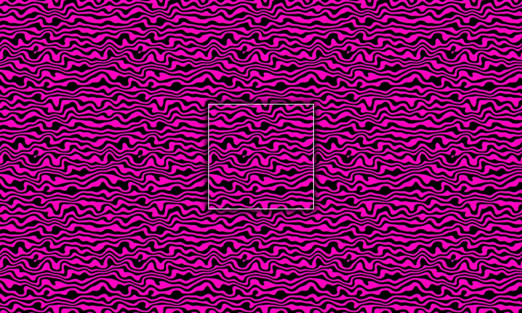 A wavy 3D pattern of thick horizontal lines