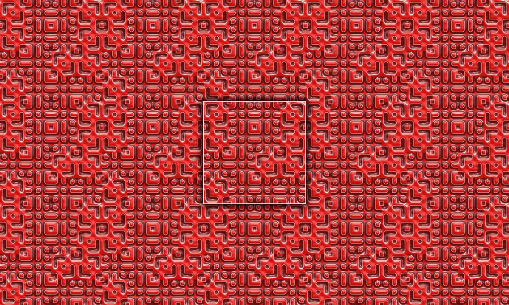 A bright colored 3D alien abstracted character pattern