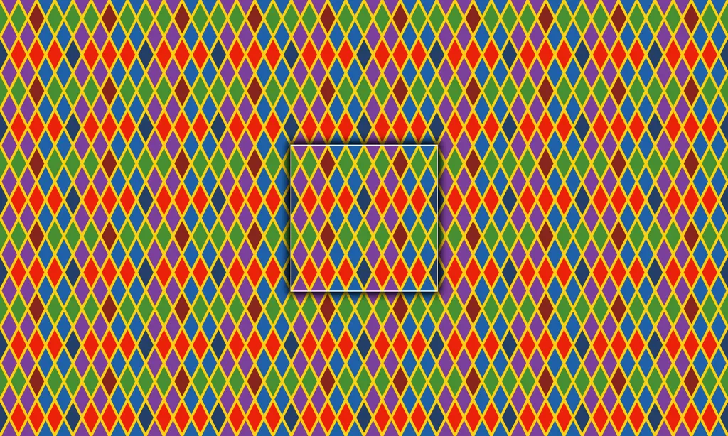 A colorful harlequin repeating tile pattern