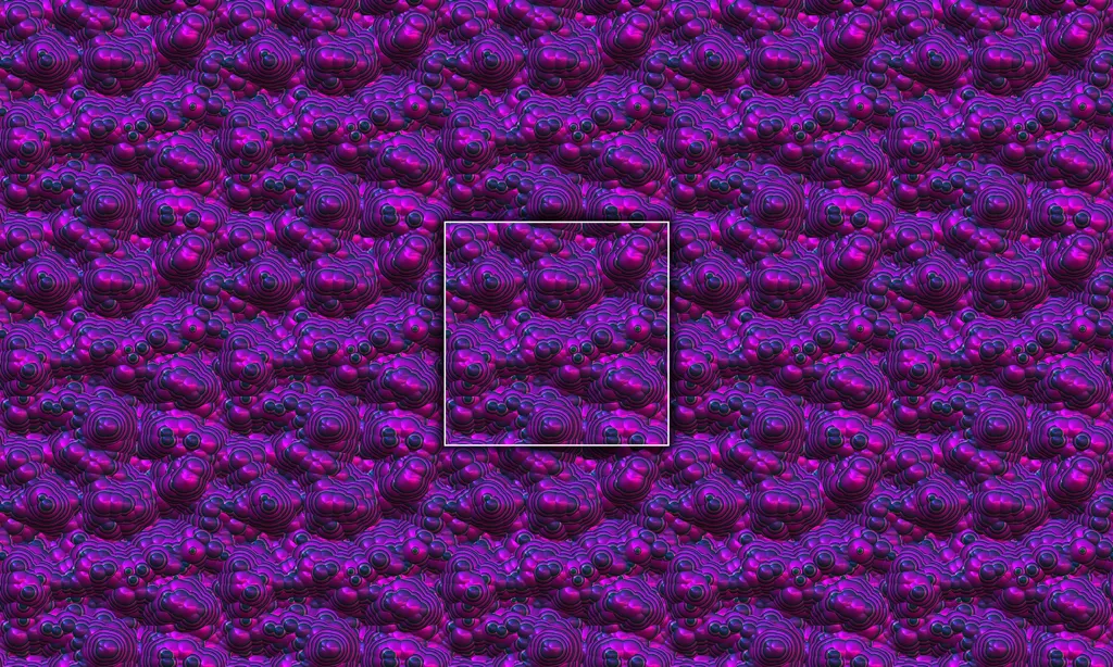 A crowded metallic bubbled seamless tile