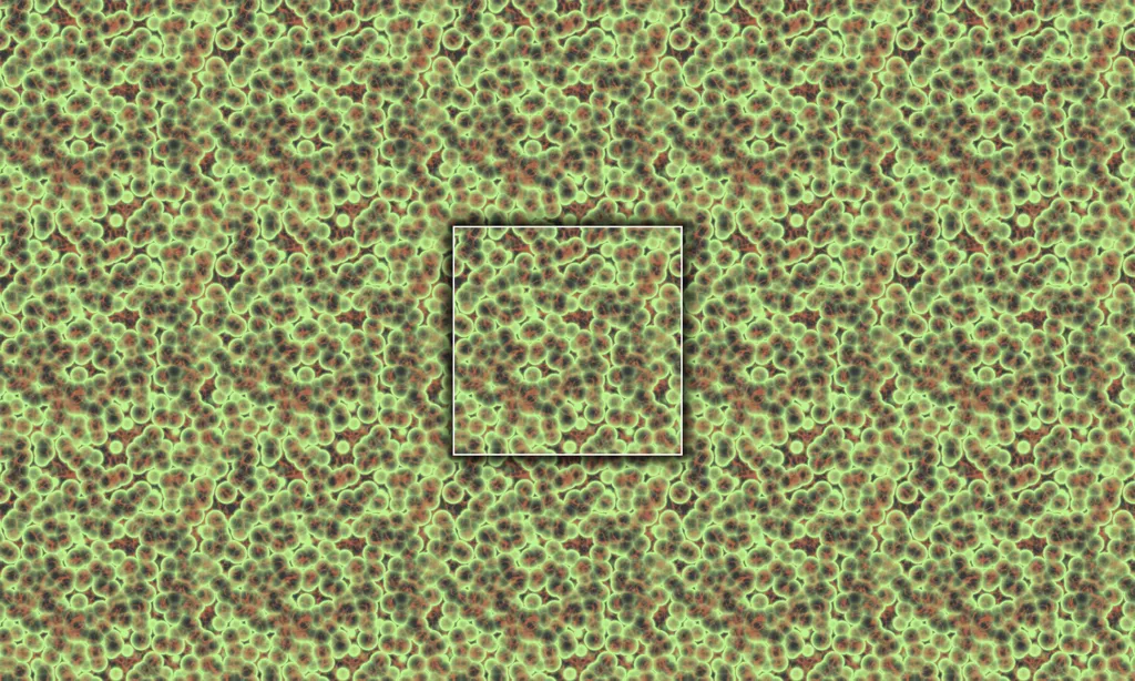 A abstract cosmic alien-like bacteria formation tile