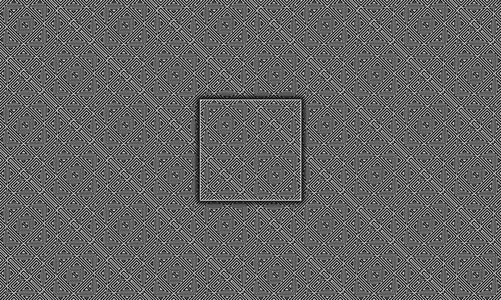 Illusion-style geometric puzzled tile pattern