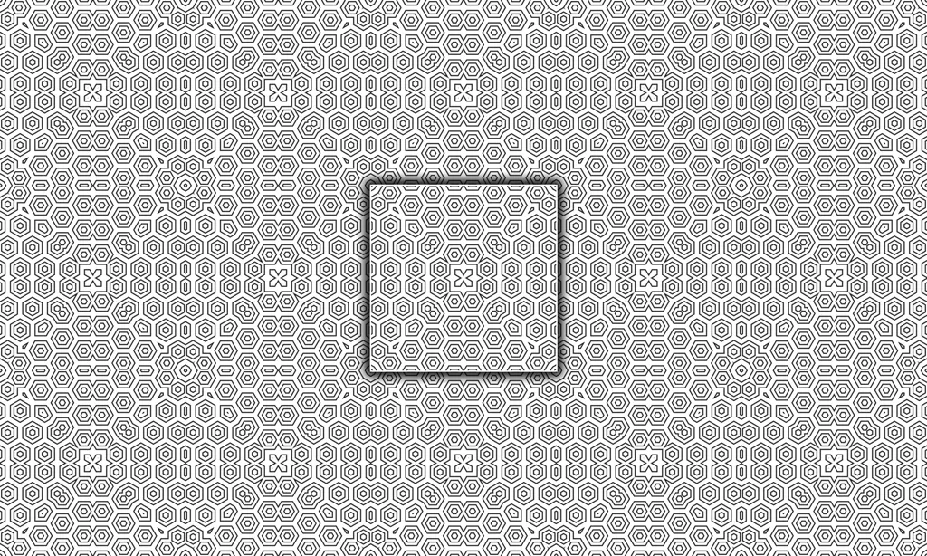 Illusion-style geometric puzzled tile pattern