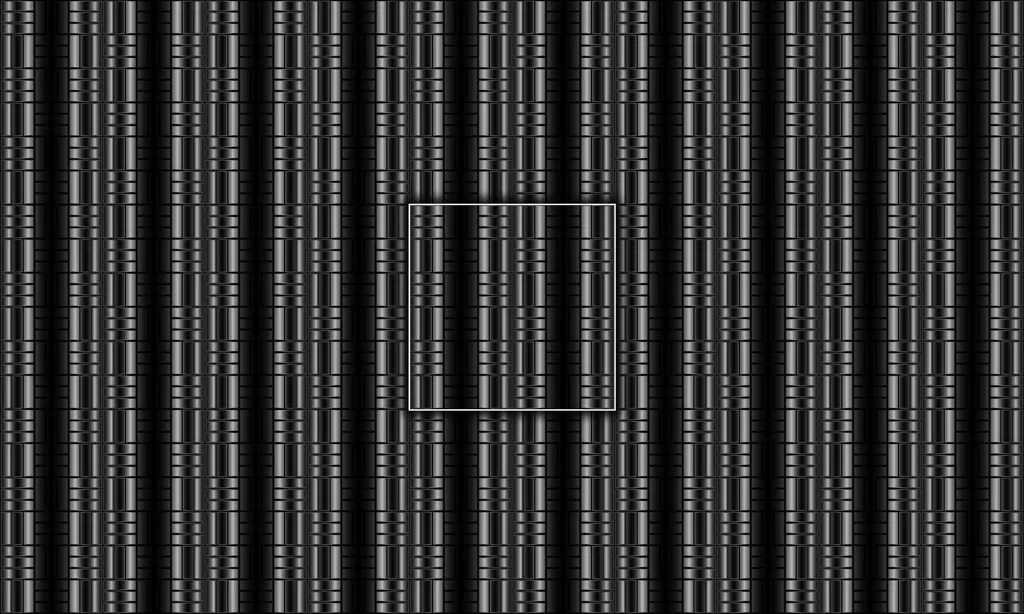 A tile of mechanical teeth in an interlocking pattern