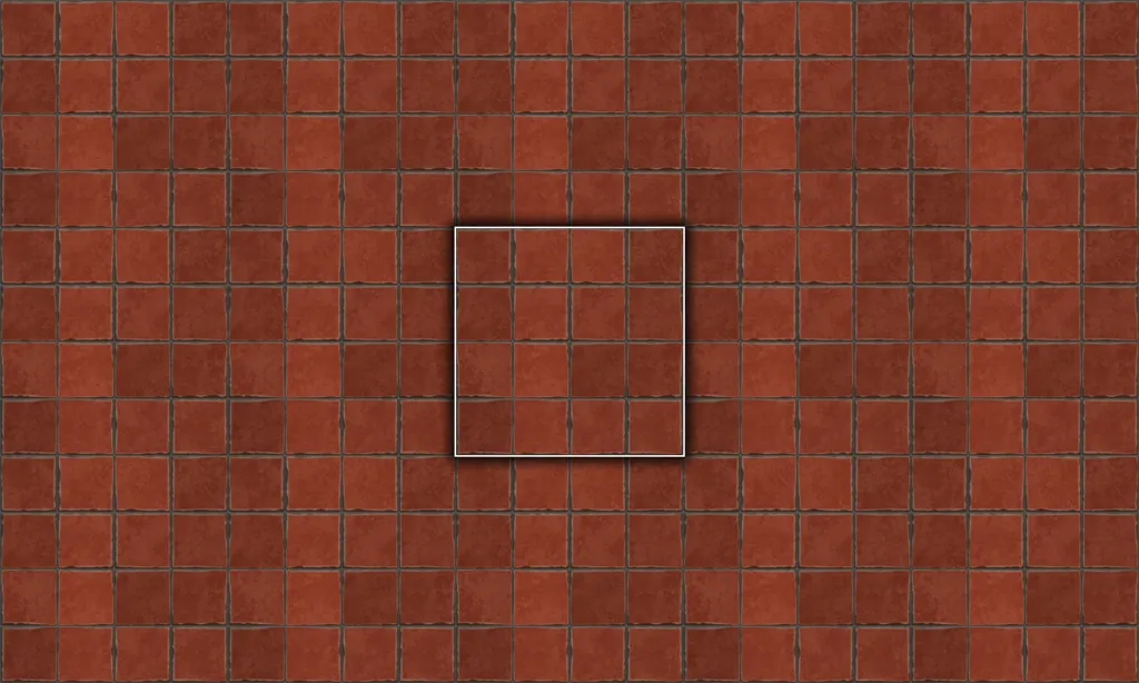 A terracotta tile pattern with rough edges