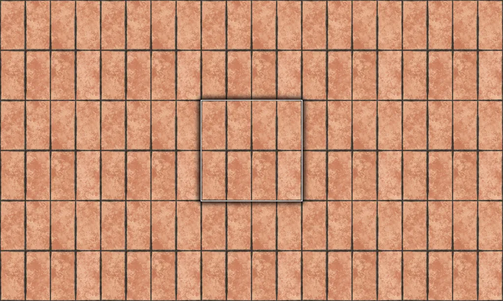 A terracotta tile pattern with rough edges