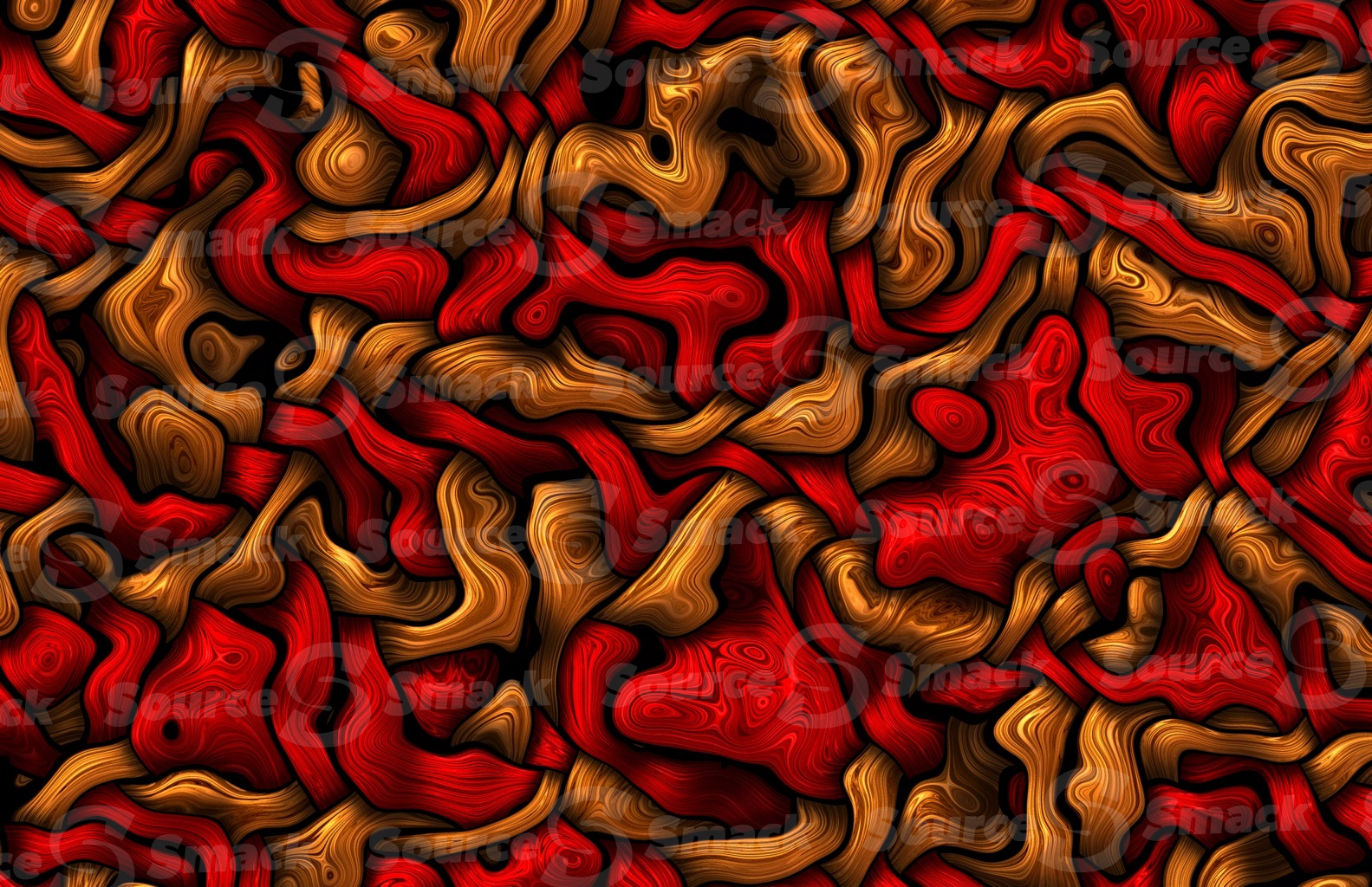 Melted tangled metal background in vibrant lava red color