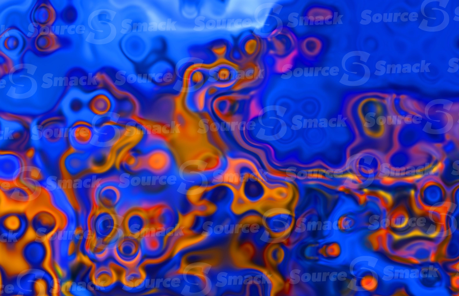 Artistic oil painting spills on canvas