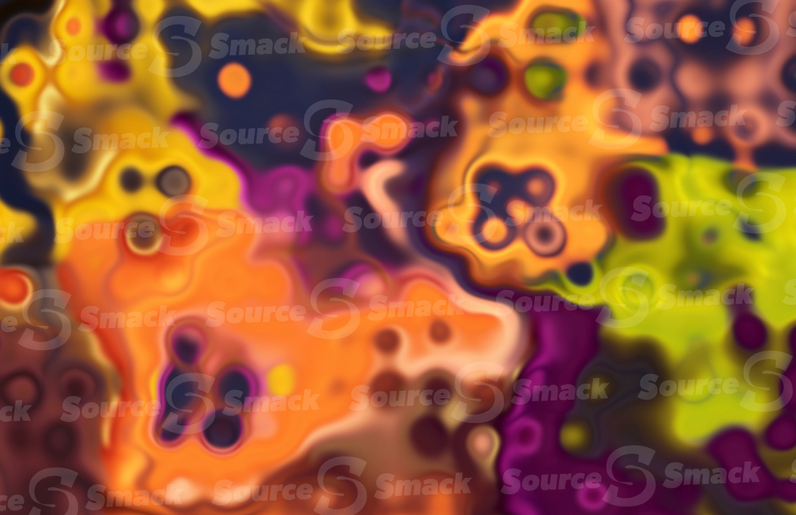 Artistic oil painting spills on canvas