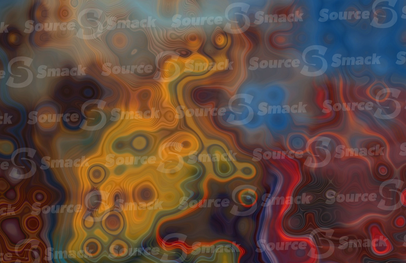 Artistic oil painting spills on canvas