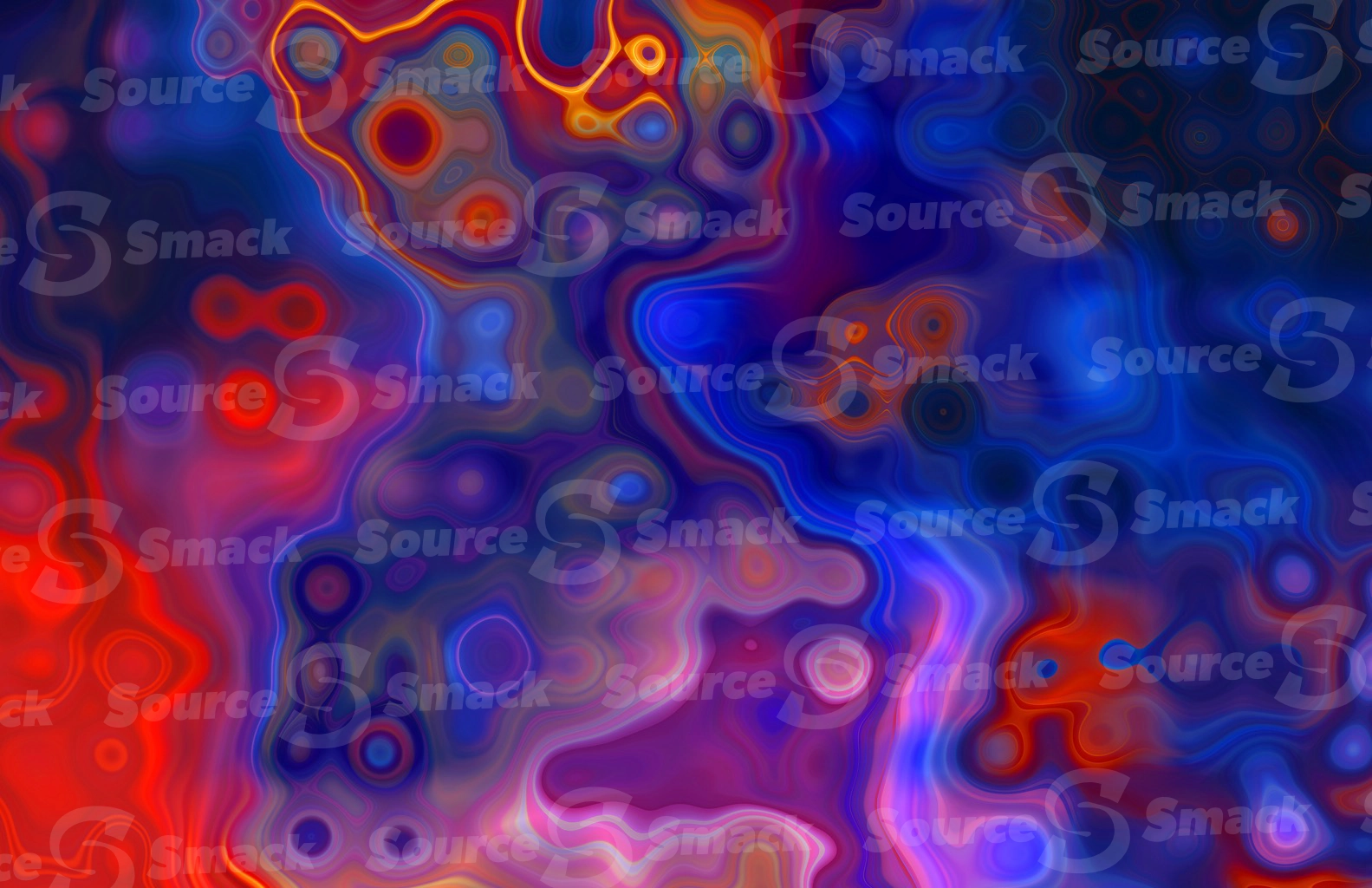 Artistic oil painting spills on canvas