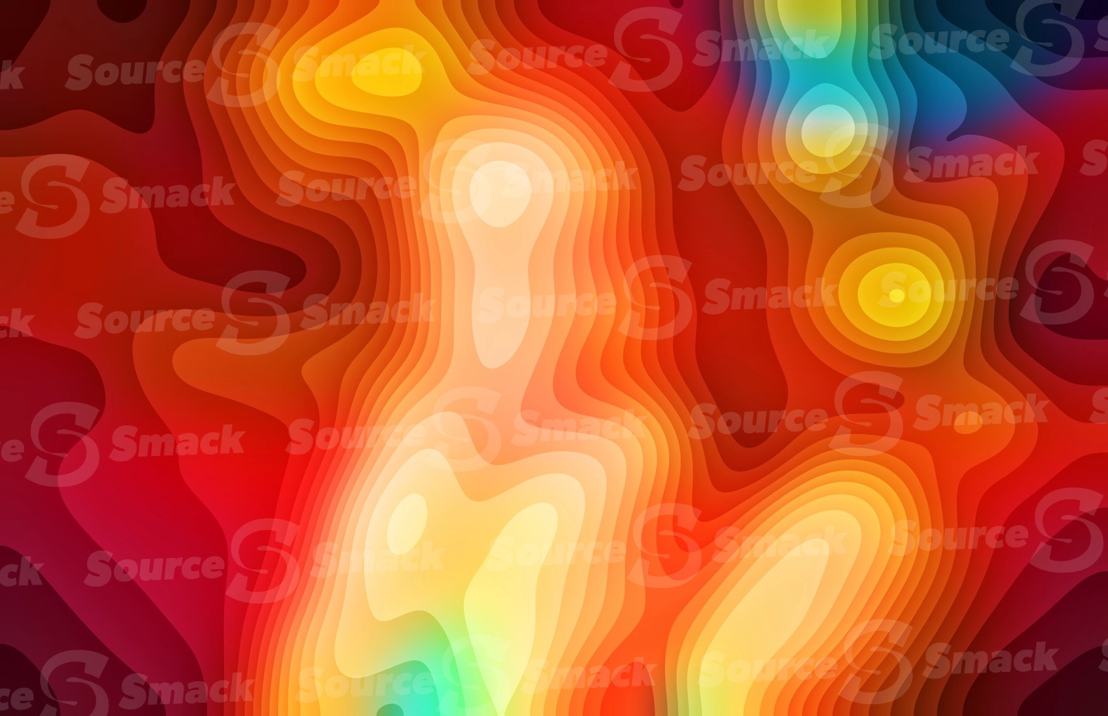 Bright gradient color segmented into layered abstract banded shapes