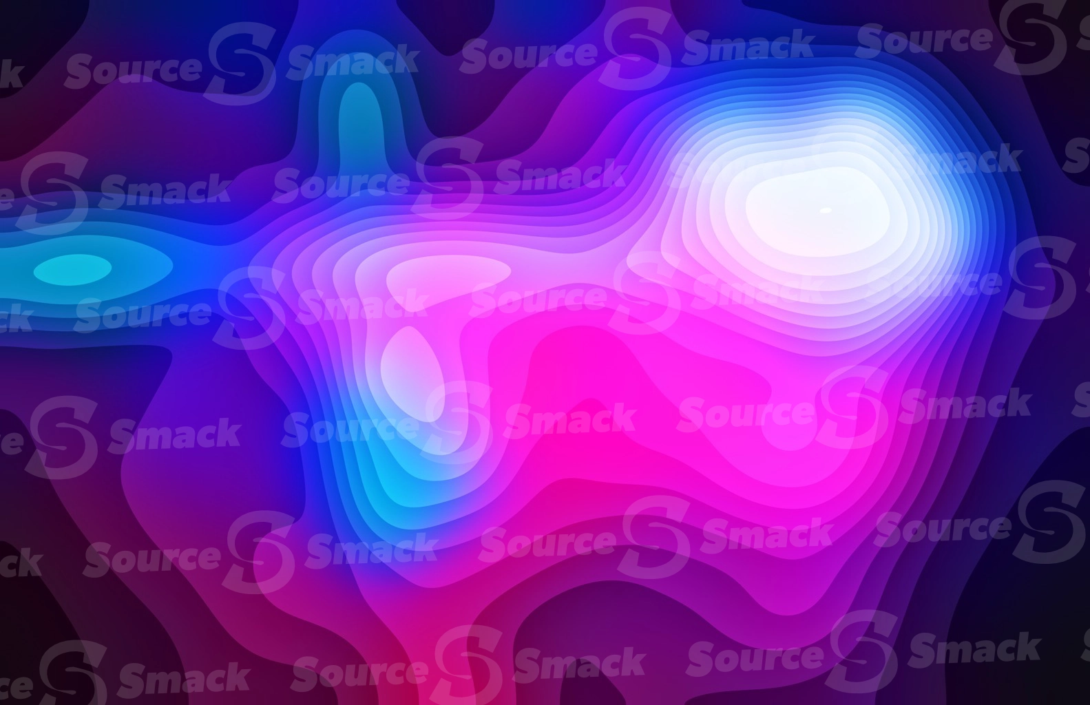 Bright gradient color segmented into layered abstract banded shapes