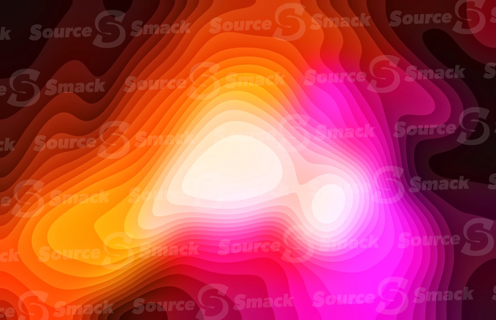 Bright gradient color segmented into layered abstract banded shapes