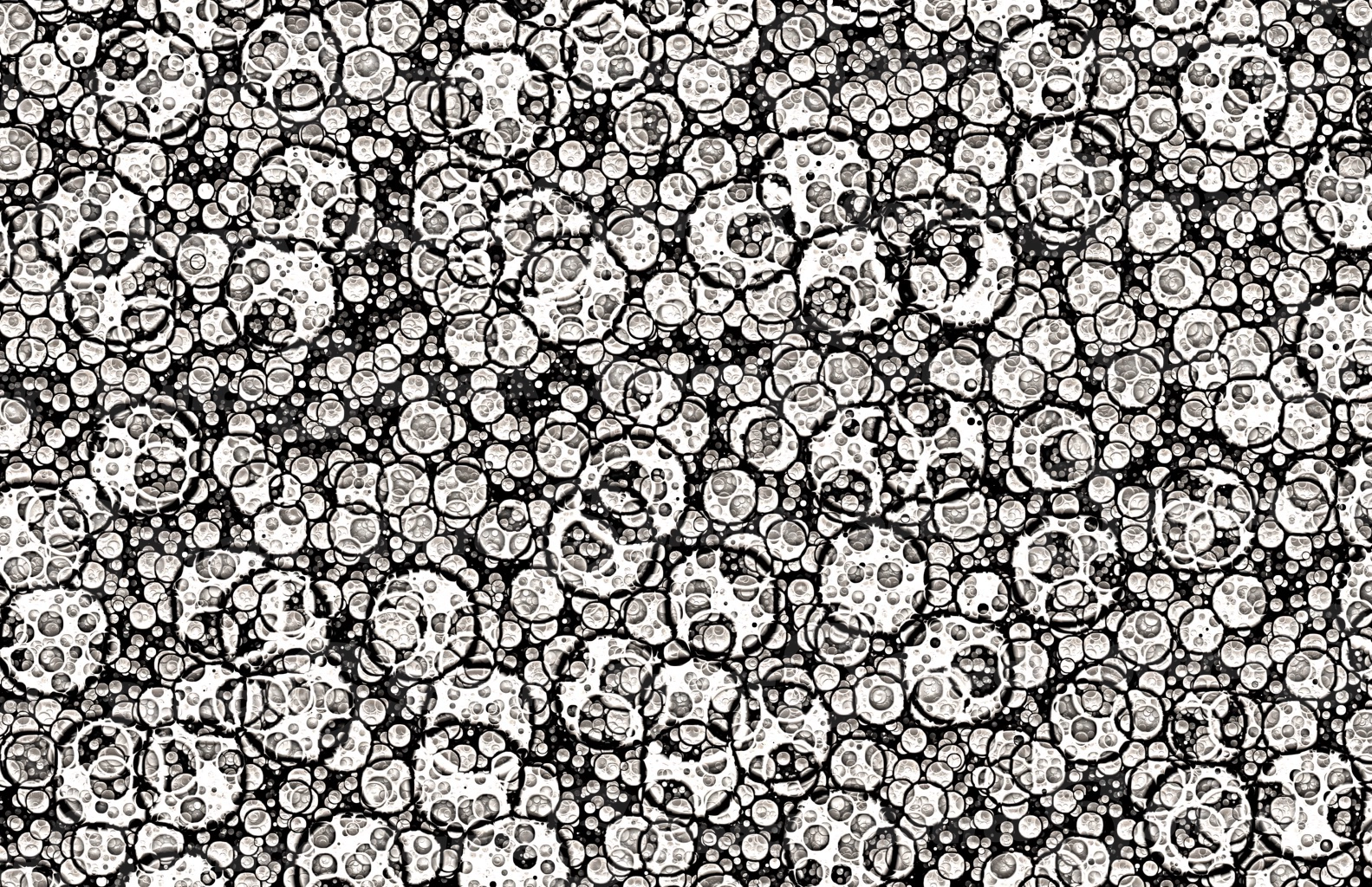 Sticky spider spit with webbed overlapping bubbles