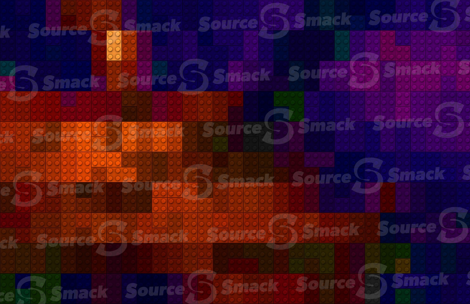 Colored lego patterned canvas