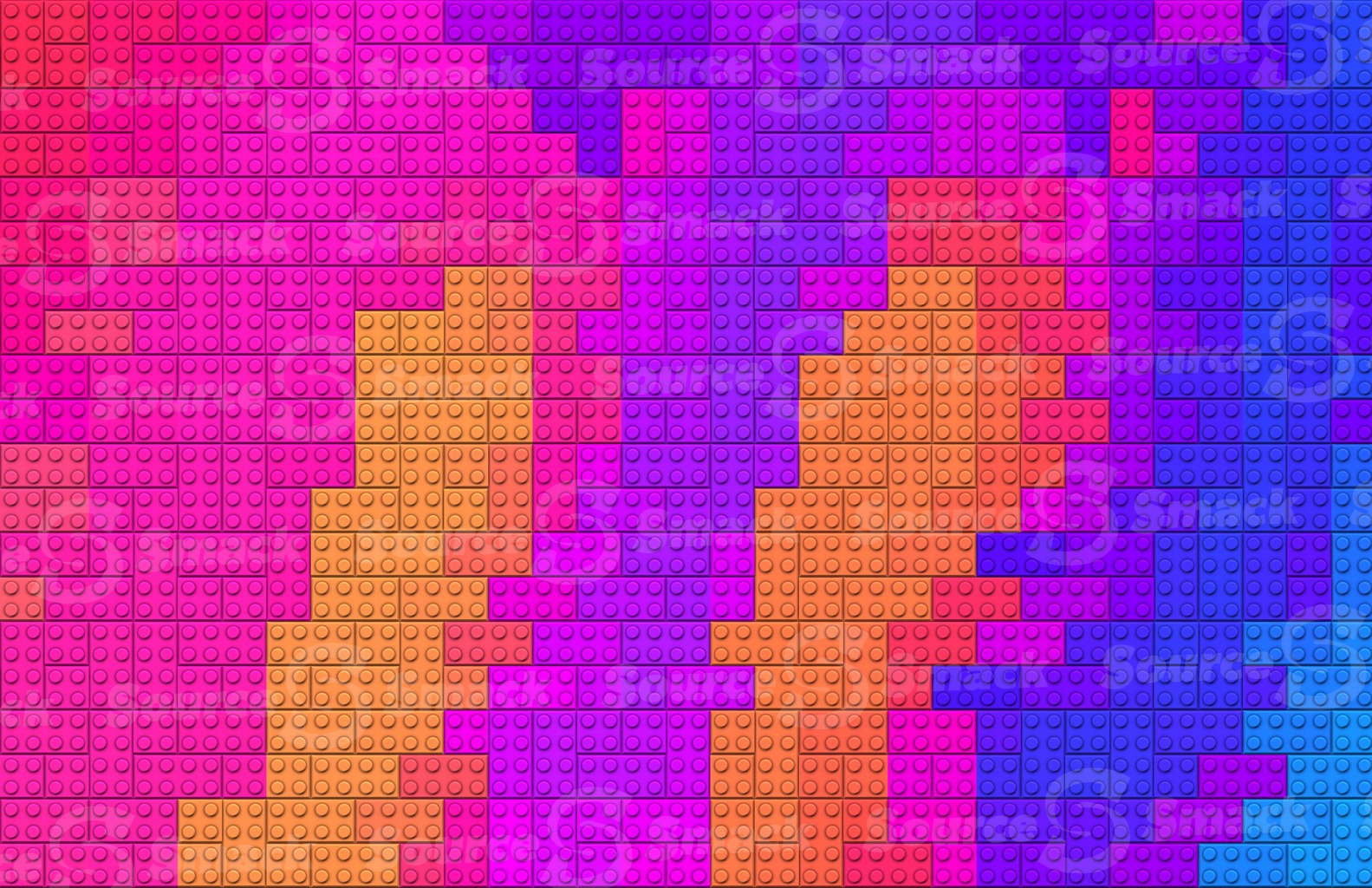 Lego styled aurora colored background