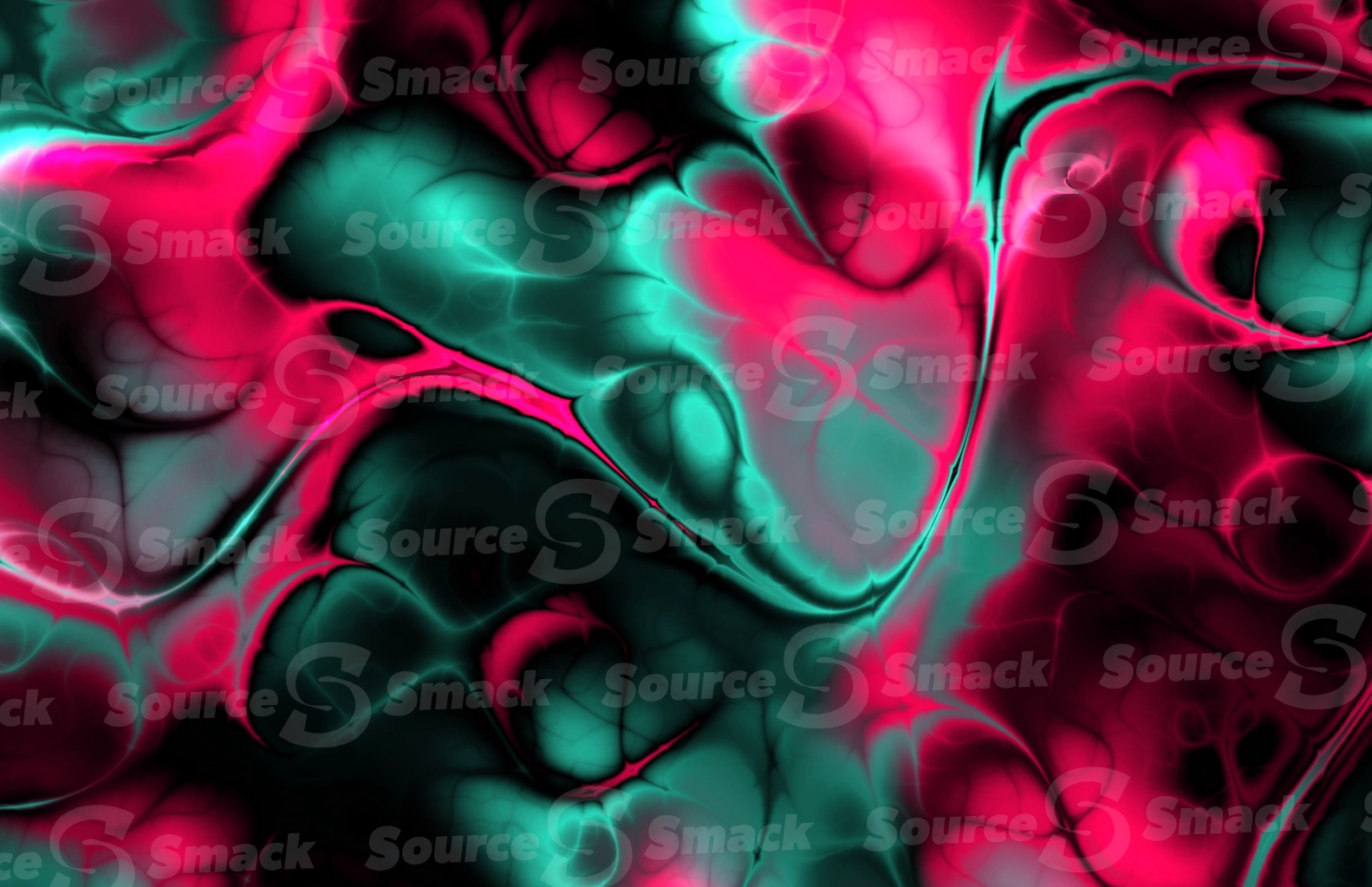 Fractal background of blood rose and teal color