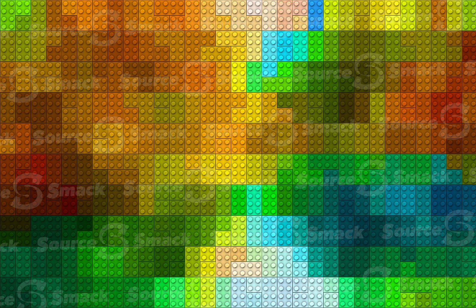 Colored lego patterned canvas