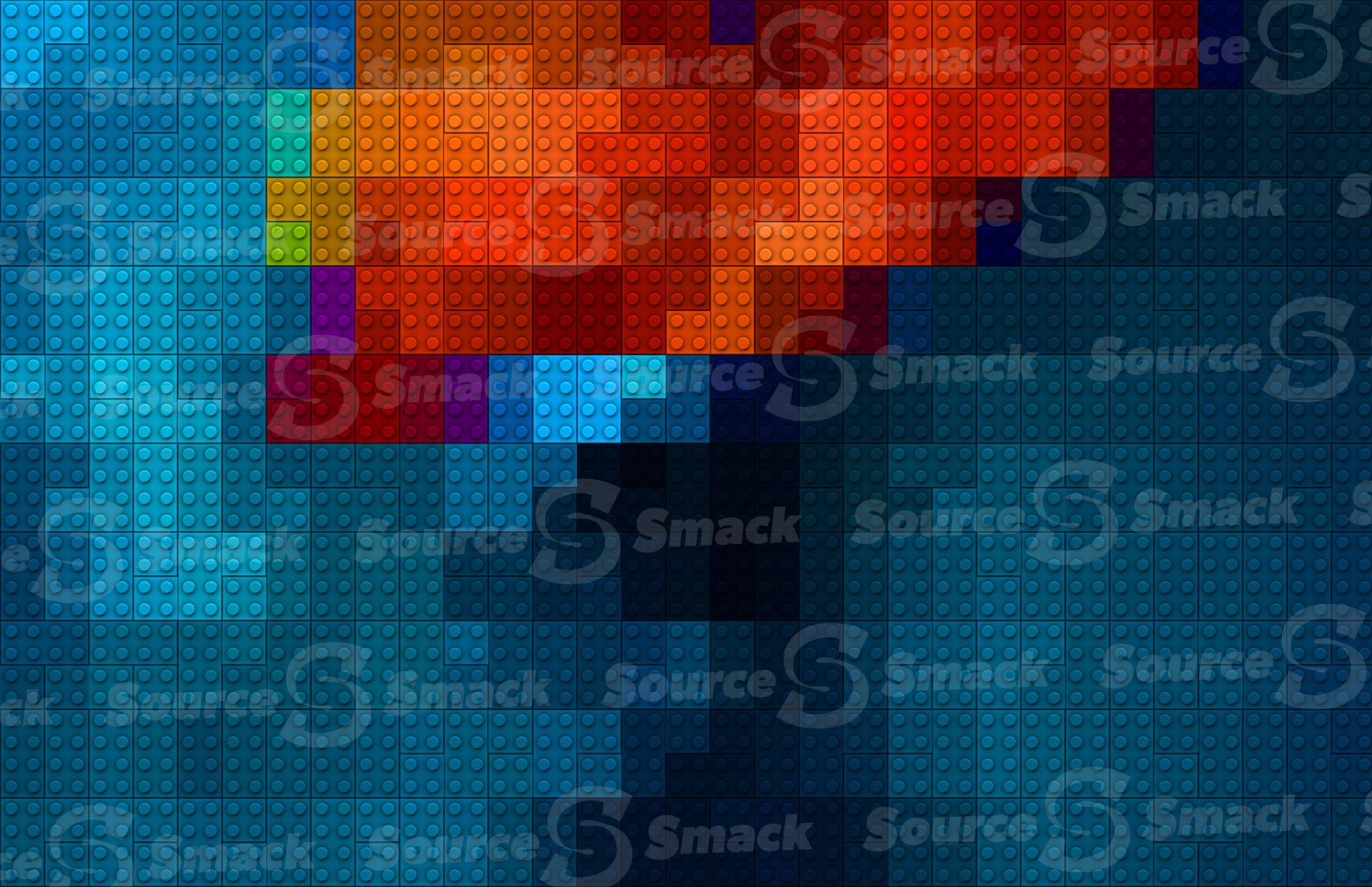 Colored lego patterned canvas