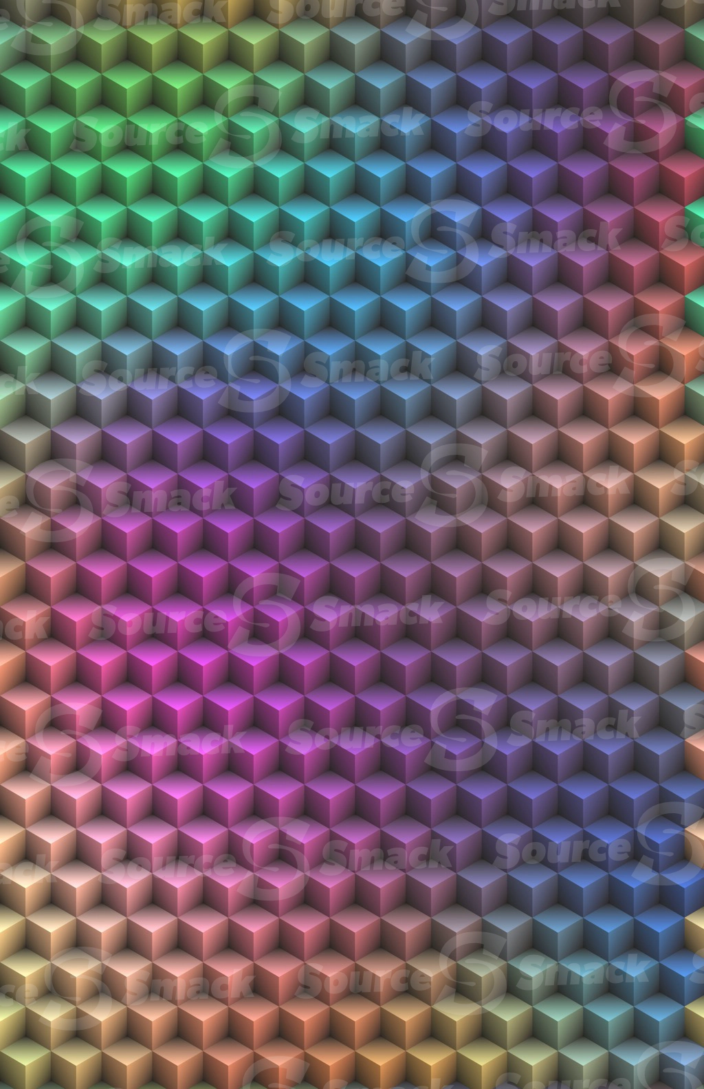 Color background with Q-Bert cubed effect